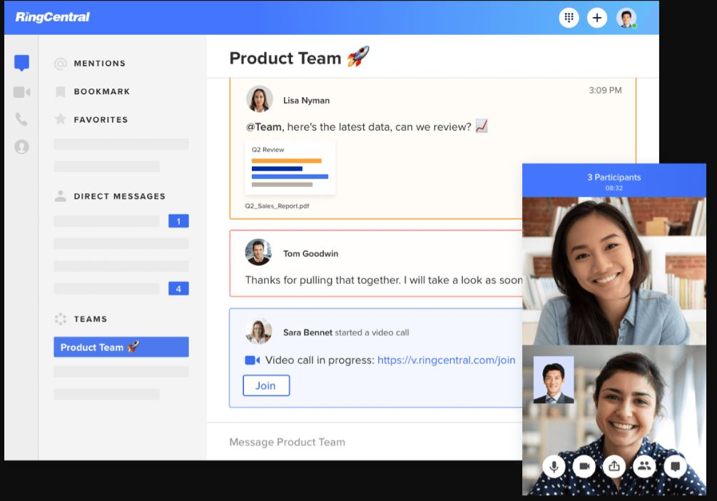 screenshot of RingCentral Video